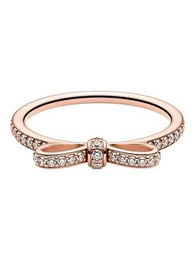 🎀 Authentic Pandora Sparkling Bow Ring – Pandora Rose – Size 58 (US 8.5) 🎀
